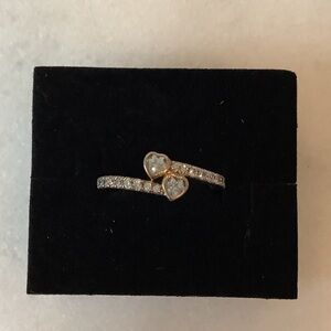 Pandora Double Heart Sparkling Ring, Brand New